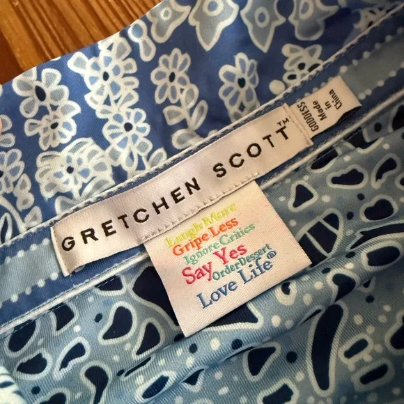 Gretchen Scott blue Paisley three-quarter length sleeve shirt dress - Picture 4 of 6